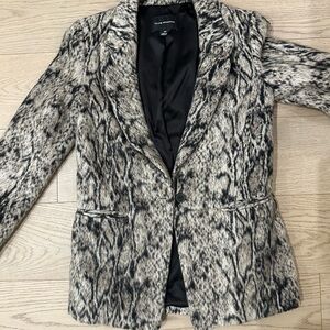 Club Monaco Women's Animal Print Blazer - Black and Tan